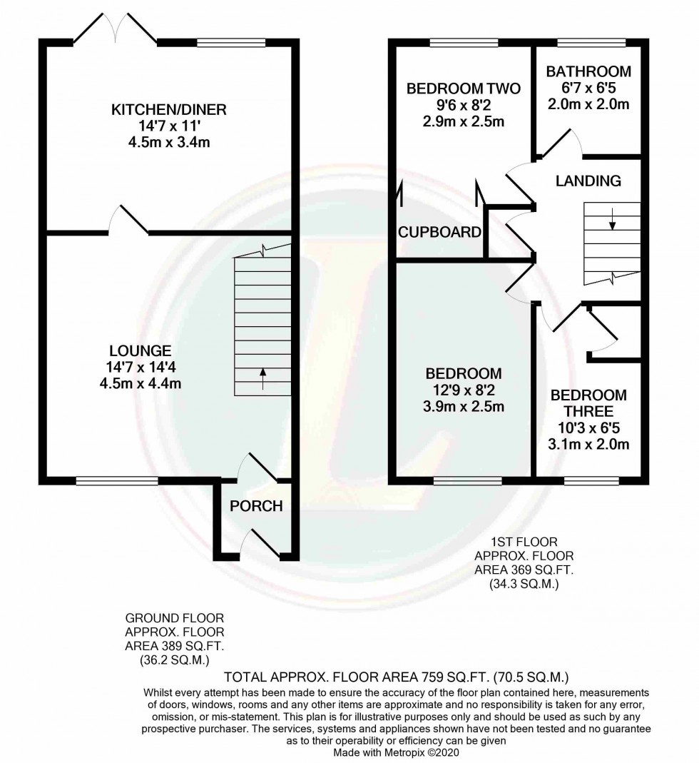 Floorplan for Kristiansand Way, Letchworth Garden City, Hertfordshire