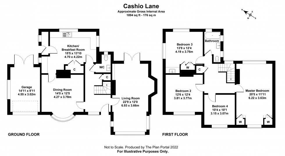 Floorplan for Cashio Lane, Letchworth Garden City, Hertfordshire