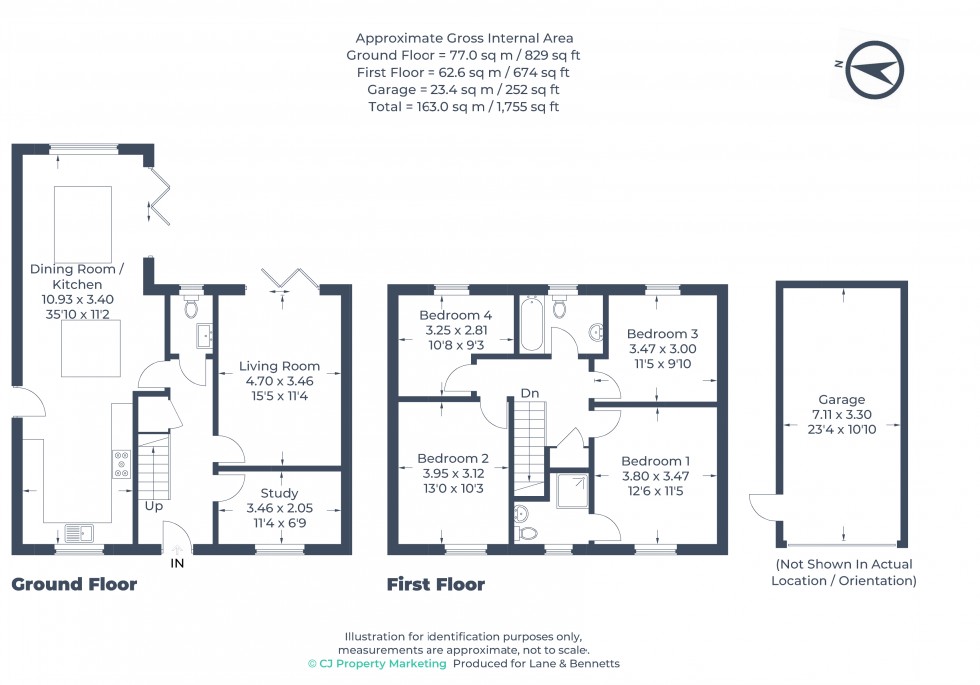 Floorplan for Welchs Close, Henlow, Bedfordshire