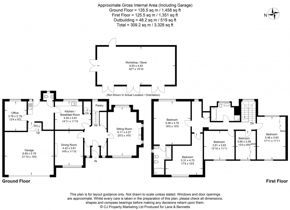 Floorplan for Langford, Biggleswade, Bedfordshire