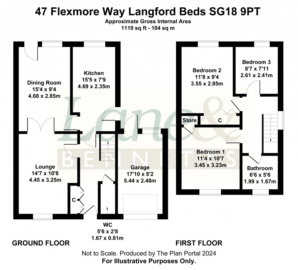 Floorplan for Langford, Biggleswade, Bedfordshire