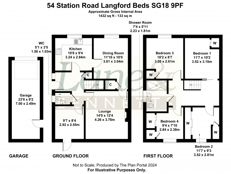 Floorplan for Langford, Biggleswade, Bedfordshire