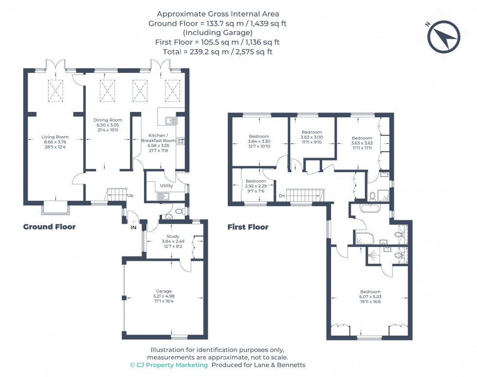 Floorplan for Northfield Close, Henlow, Bedfordshire