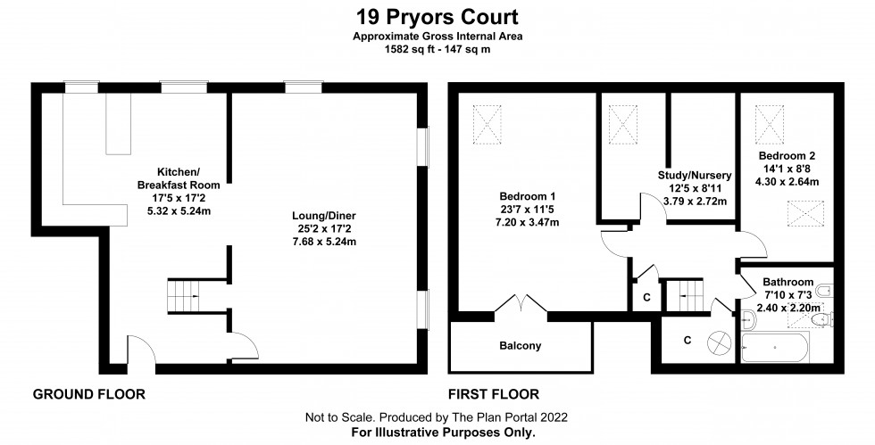 Floorplan for Pryors Court, Baldock, Hertfordshire