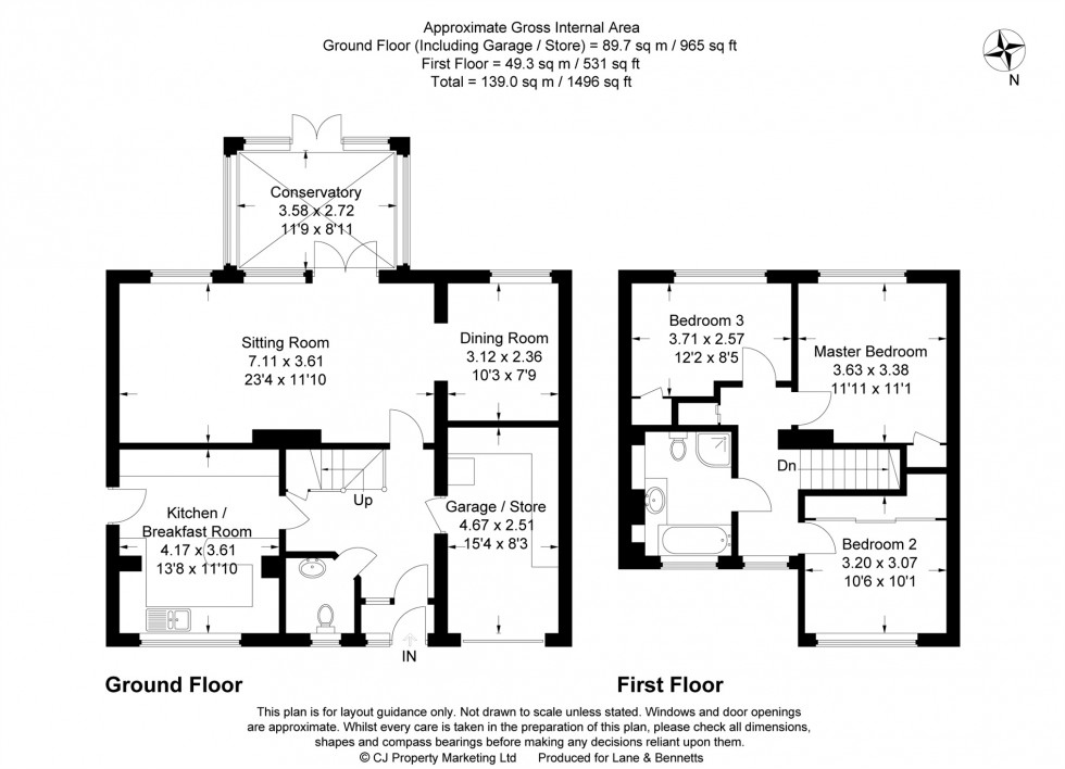 Floorplan for Langford, Biggleswade, Bedfordshire