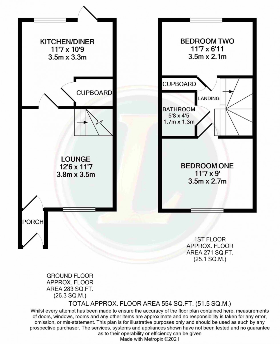 Floorplan for Pascal Way, Letchworth Garden City, Hertfordshire