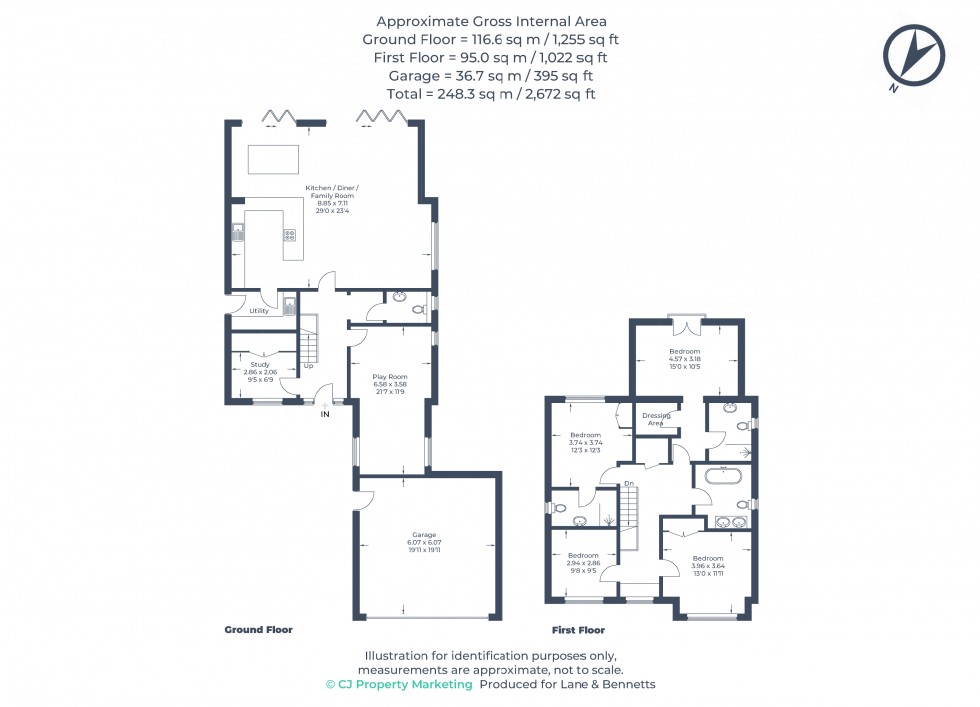 Floorplan for Gamlingay, Sandy, Cambridgeshire